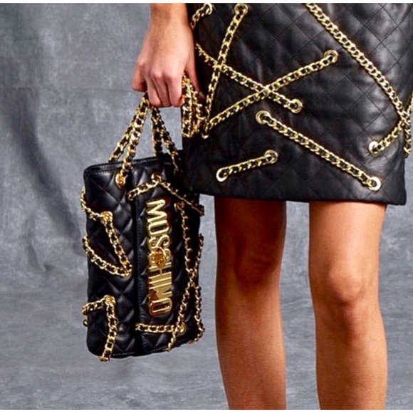 👑✅PRICE FIRM✅NO OFFERS SUPER SALE!! 👑AUTHENTIC Moschino Leather Clutch Bag - Picture 13 of 17